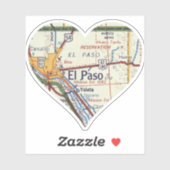 El Paso TX Retro Kaart Sticker (Vel)