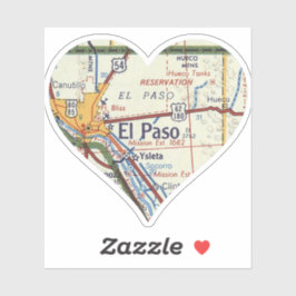 El Paso TX Retro Kaart Sticker