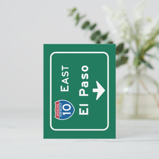 El Paso, TX Road Sign Briefkaart (Staand voorkant)