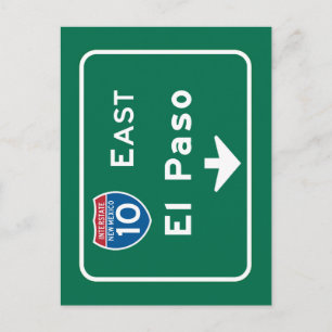 El Paso, TX Road Sign Briefkaart