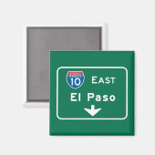El Paso, TX Road Sign Magneet (Voorkant / Achterkant)