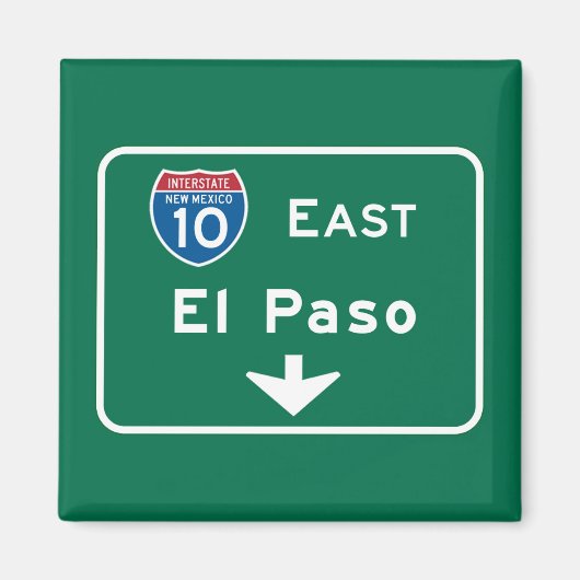 El Paso, TX Road Sign Magneet (Voorkant)