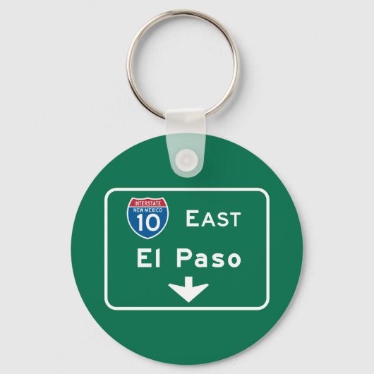 El Paso, TX Road Sign Sleutelhanger (Voorkant)
