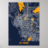 EL Paso - United States Bluefresh City Map Poster (Voorkant)