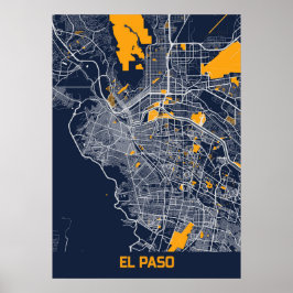 EL Paso - United States Bluefresh City Map Poster