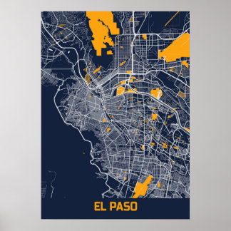EL Paso - United States Bluefresh City Map Poster