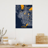 EL Paso - United States Bluefresh City Map Poster (Keuken)