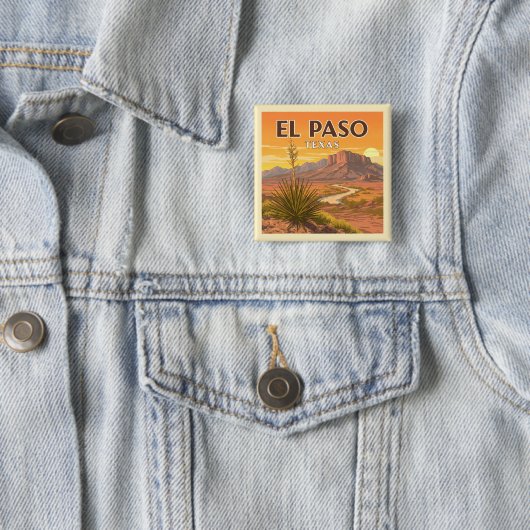 El Paso Vierkante Button 5,1 Cm (In situ)