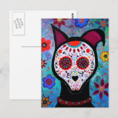 EL PERRO DOG DIA DE LOS MUERTOS BRIEFKAART (Voorkant / Achterkant)