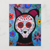 EL PERRO DOG DIA DE LOS MUERTOS BRIEFKAART (Voorkant)