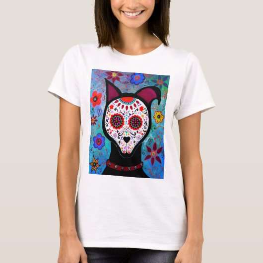 EL PERRO DOG DIA DE LOS MUERTOS T-SHIRT (Voorkant)