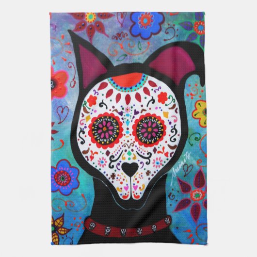EL PERRO DOG DIA DE LOS MUERTOS THEEDOEK (Verticaal)