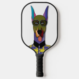 El Pinscher Does Country Club Pickleball Paddle