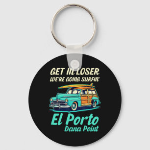 El Porto Beach Surf Dana Point Vrouwen Mannen Vint Sleutelhanger