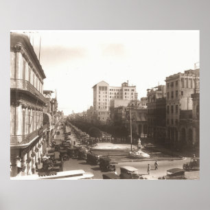 El Prado de La Habana 1920 Foto Antigua Poster