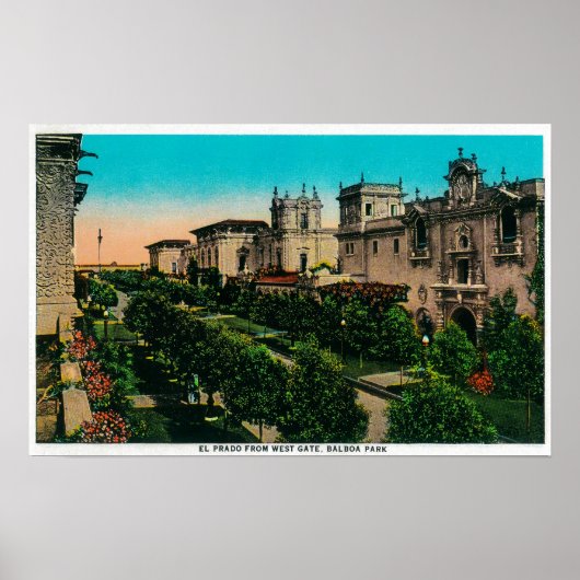 El Prado van West Gate, Balboa Park Poster (Voorkant)