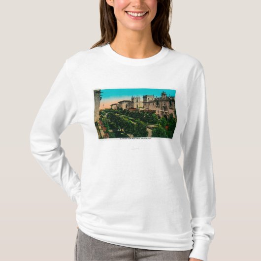 El Prado van West Gate, Balboa Park T-shirt (Voorkant)