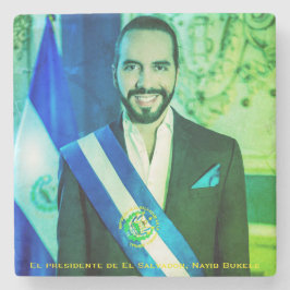 El presidente de El Salvador, Nayib Bukele Stenen Onderzetter