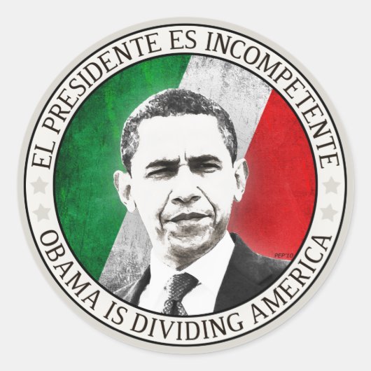 El Presidente Es Incompetente Ronde Sticker (Voorkant)