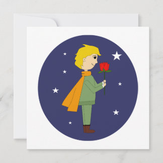 El principito admirando su rosa