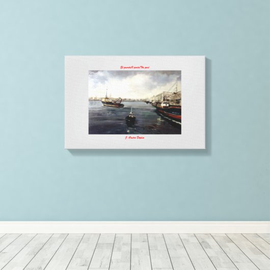 El puerto/O porto/The port Canvas Afdruk (Insitu (Houten vloer))