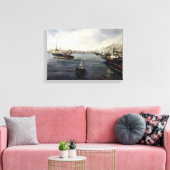 El puerto/O porto/The port Canvas Afdruk (Insitu (Woonkamer))