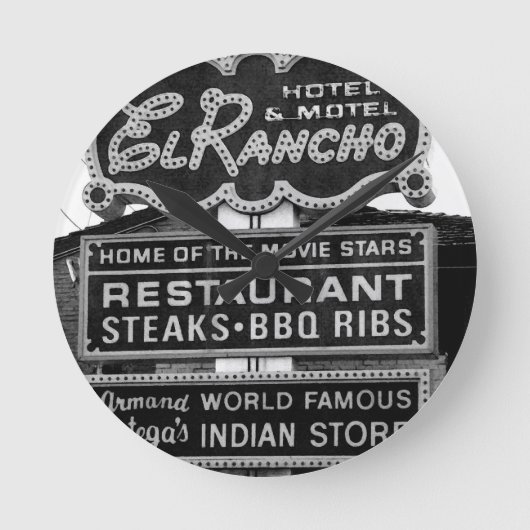 El Rancho Hotel Sign Ronde Klok (Voorkant)