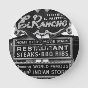 El Rancho Hotel Sign Ronde Klok
