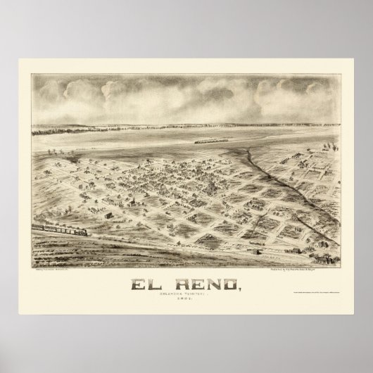 El Reno, OK Panorama - 1891 Poster (Voorkant)