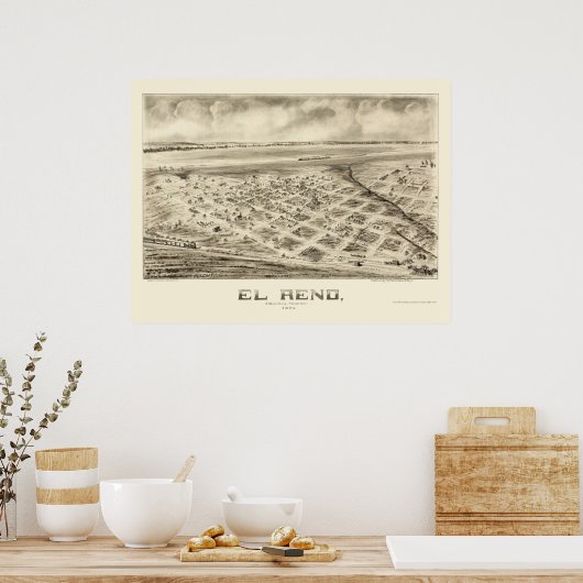 El Reno, OK Panorama - 1891 Poster (Keuken)