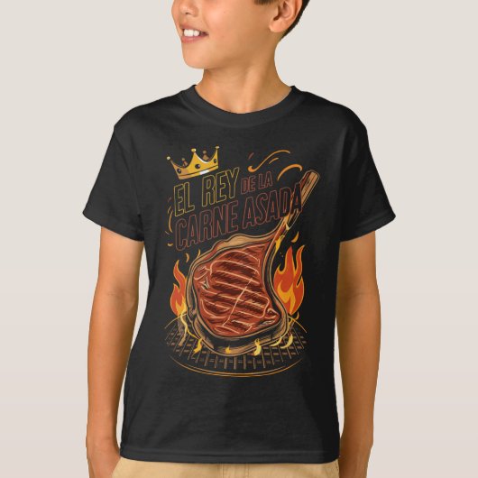 El Rey de la Carne Asada BBQ Cookout Master King F T-shirt (Voorkant)