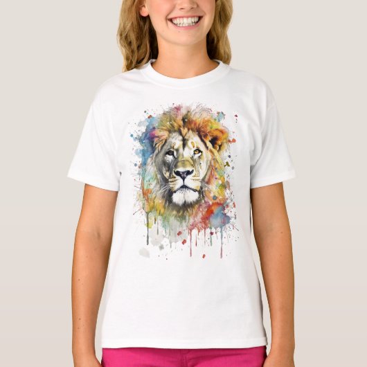 El rey del color - Un león majestuoso  T-shirt (Voorkant)
