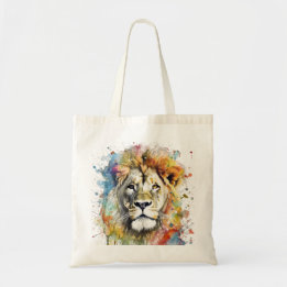 El rey del color - Un león majestuoso Tote Bag