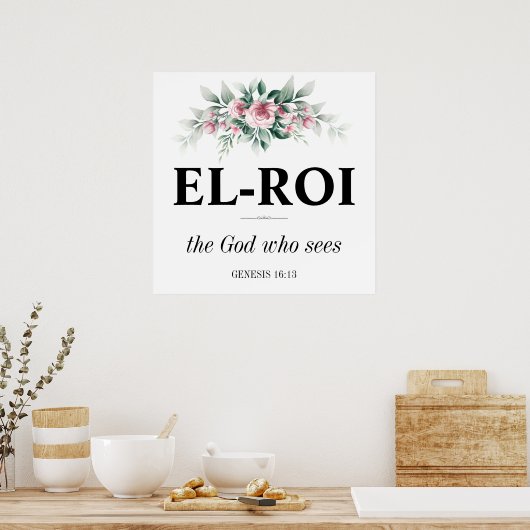El Roi Wall Art | Christelijke Schrift Bijbelvers Poster (Keuken)