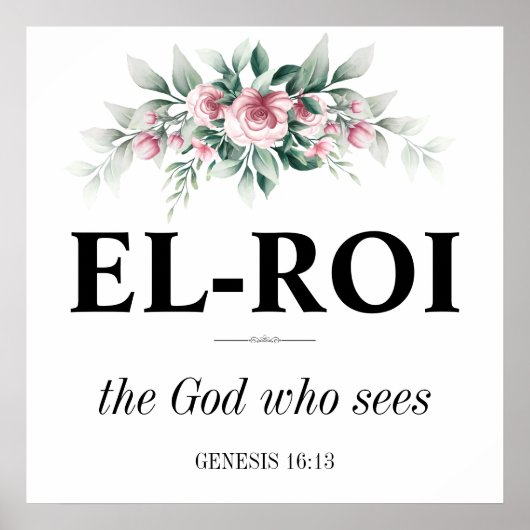 El Roi Wall Art | Christelijke Schrift Bijbelvers Poster (Voorkant)