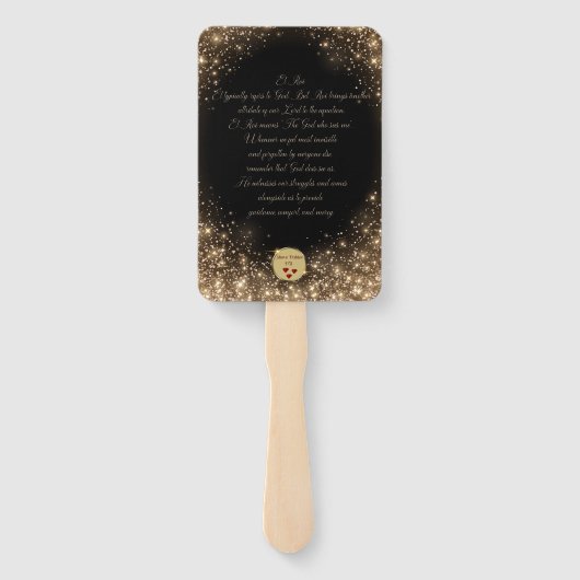 El Roi (zwart/goud) Handwaaier (Achterkant)