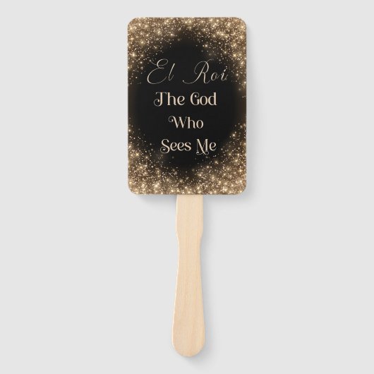 El Roi (zwart/goud) Handwaaier (Voorkant)