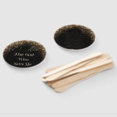 El Roi (zwarte/goudpeddel) Handwaaier (Niet-gemonteerd)