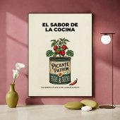 El Sabor De La Cocina Retro Hot Sauce Poster