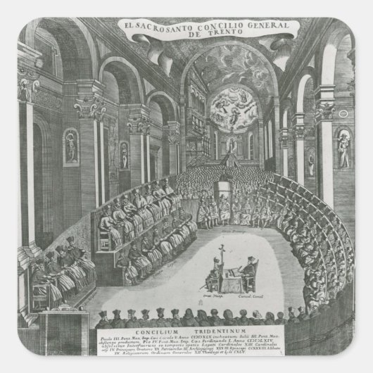 El Sacrosanto Concilio General de Trento Vierkante Sticker (Voorkant)