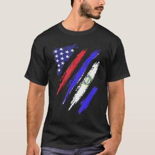 El Salvador American Grown Flag USA Patriot Herita T-shirt