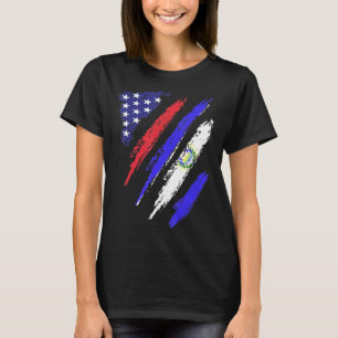 El Salvador American Grown Flag USA Patriot Herita T-shirt