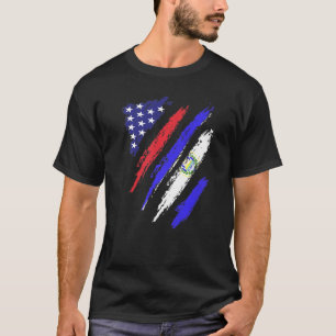 El Salvador American Grown Flag USA Patriot Herita T-shirt