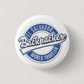 El Salvador backpacker wereldreiziger Ronde Button 3,2 Cm (Voorkant)