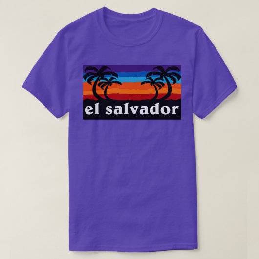El Salvador Beach Sunset Palm Tree Outdoor Surfing T-shirt (Design voorkant)