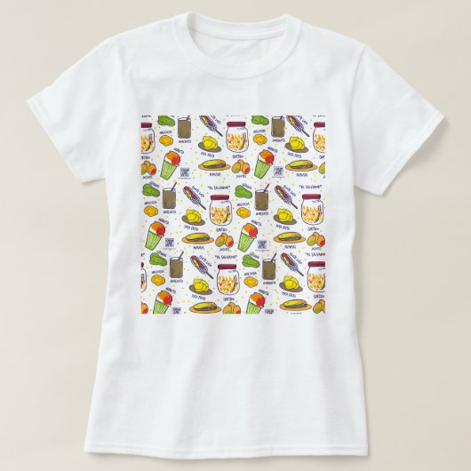 El Salvador camiseta antojitos para mujer, Blanco T-shirt (Design voorkant)