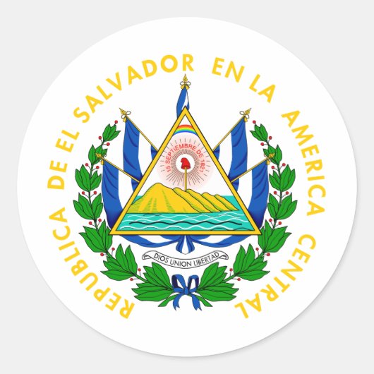 El Salvador Coat of arms SV Ronde Sticker (Voorkant)