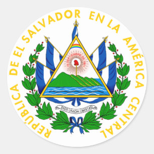 el salvador embleem ronde sticker