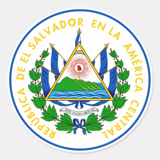 el salvador emblem classic round sticker (Voorkant)
