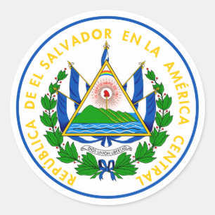 el salvador emblem classic round sticker